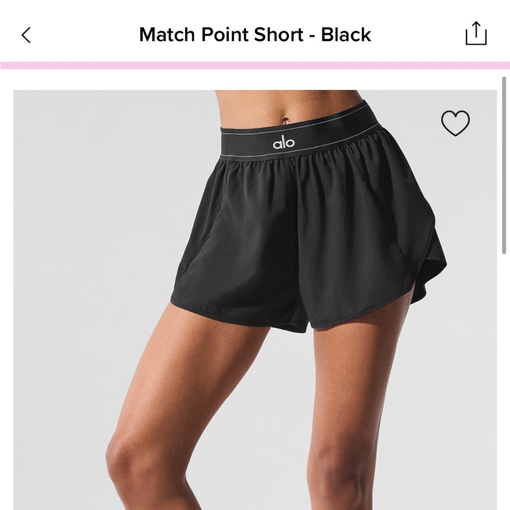 ALO Yoga Black Match Point Shorts